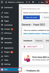 Yoast in WordPress dashboard