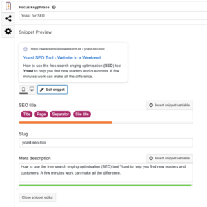 screen shot of yoast