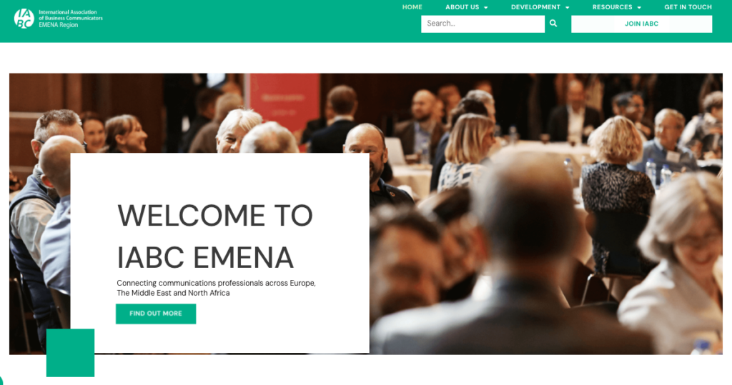 IABC EMENA homepage screenshot