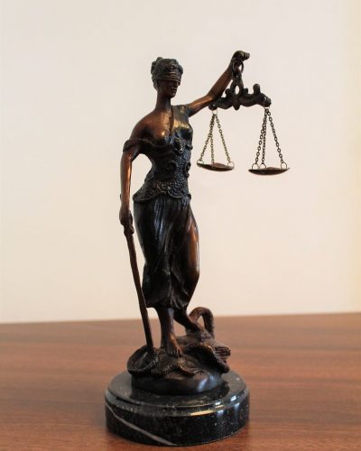 Scales of justice figurine